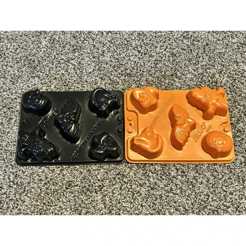 Vintage New Jell-O Jigglers Gelatin Molds Happy Halloween Boo Ghost Bat Cat